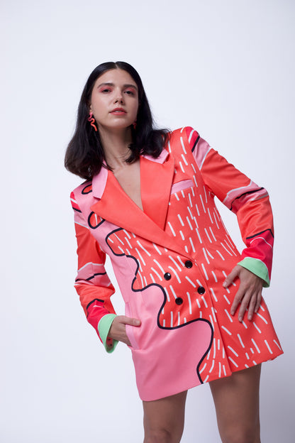 PINK MUD BLAZER DRESS