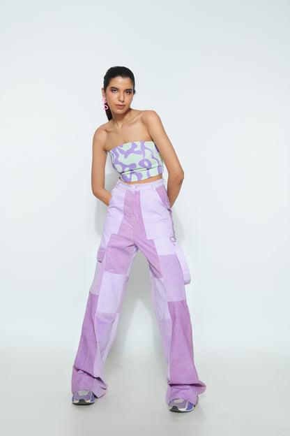 PURPLE SLIME CROP TOP AND GUMMY BEAR PANTS CO-ORD SET- FULL SET