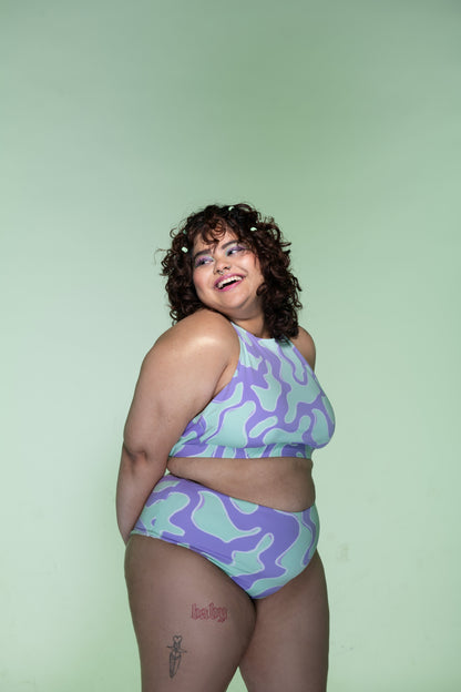 BLACK CURRENT BIKINI TOP